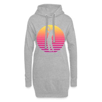 Golf Golfer Golfen Retro 80er - Hoodie-Kleid - Grau meliert - Vorne