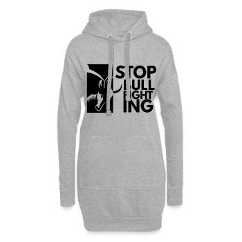 Arrêtez les corridas - Sweat-shirt à capuche long Femme - gris chiné - Devant