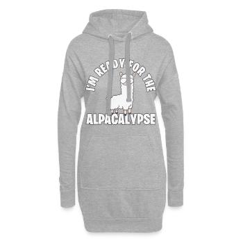 Alpaka lustiger Spruch Sprüche Lama - Hoodie-Kleid - Grau meliert - Vorne