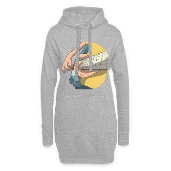 Guitare guitare électrique cadeau - Sweat-shirt à capuche long Femme - gris chiné - Devant