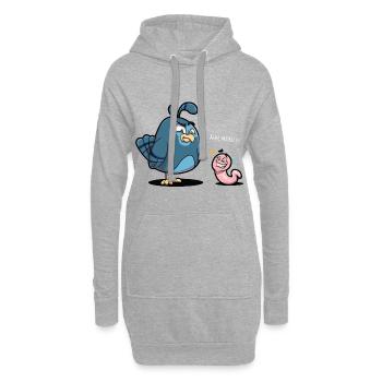 Don drôle d'oiseau er miaou cadeau d'humour amusant - Sweat-shirt à capuche long Femme - gris chiné - Devant