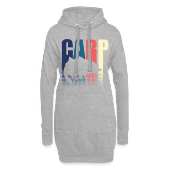 Pêcheur de pêcheur de carpe rétro - Sweat-shirt à capuche long Femme - gris chiné - Devant