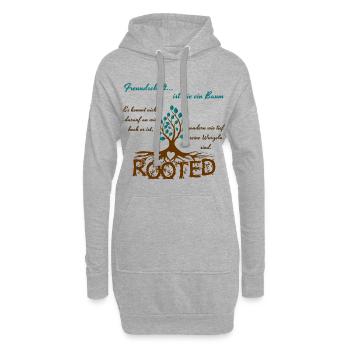 Freundschaft - bunt - Hoodie-Kleid - Grau meliert - Vorne