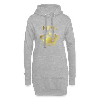 Roi couronne d'or - Sweat-shirt à capuche long Femme - gris chiné - Devant