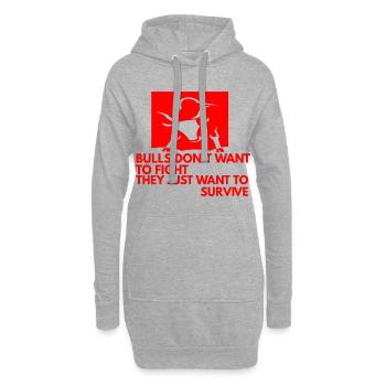 Contre la corrida Défenseurs des animaux - Sweat-shirt à capuche long Femme - gris chiné - Devant