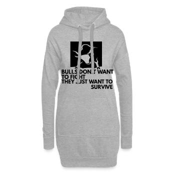 Défenseur des animaux Corrida - Sweat-shirt à capuche long Femme - gris chiné - Devant
