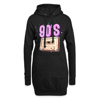 Cassette des années 90 - Sweat-shirt à capuche long Femme - noir - Devant