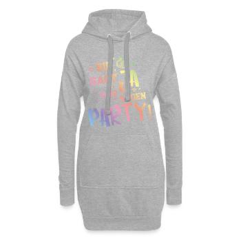 sie sagt ja yes wir sagen party bunt - Hoodie-Kleid - Grau meliert - Vorne