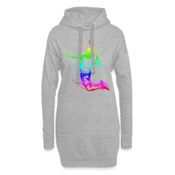Badminton Spieler Bunt - Hoodie-Kleid - Grau meliert - Vorne