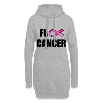 Fuck Cancer - Hoodie-Kleid - Grau meliert - Vorne