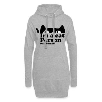 Im une personne de chat face à elle! chats ami - Sweat-shirt à capuche long Femme - gris chiné - Devant