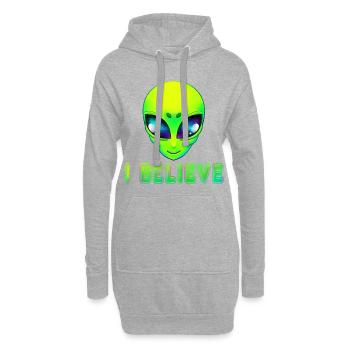 Alien Ausserirdische - Hoodie-Kleid - Grau meliert - Vorne