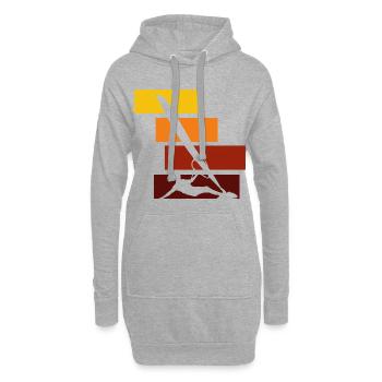 Windsurfen Meer - Hoodie-Kleid - Grau meliert - Vorne