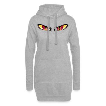 Augen Tieger Löwe - Hoodie-Kleid - Grau meliert - Vorne