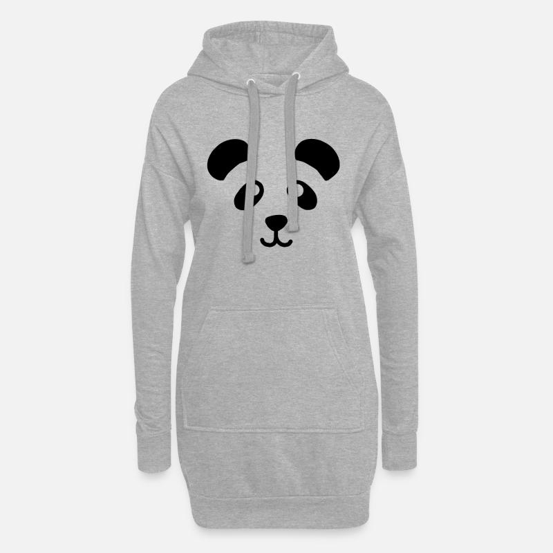 Panda - Hoodie-Kleid - Grau meliert