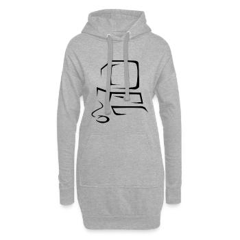 Computer - Hoodie-Kleid - Grau meliert - Vorne