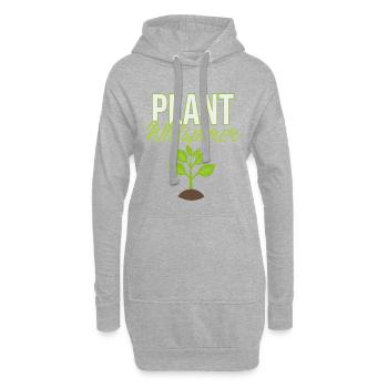 Pflanzenflüsterer - Hoodie-Kleid - Grau meliert - Vorne