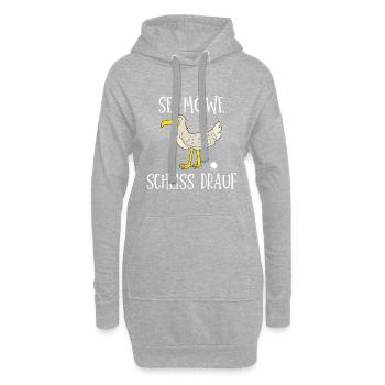 Sei Möwe, Schei* Drauf | Cooles & lustiges Design - Hoodie-Kleid - Grau meliert - Vorne