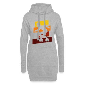 Roller Derby - Sweat-shirt à capuche long Femme - gris chiné - Devant