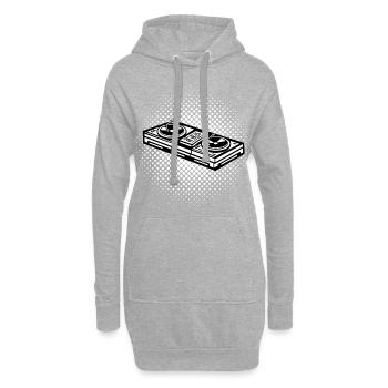 Disc jockey - Sweat-shirt à capuche long Femme - gris chiné - Devant