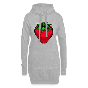 Fraise fruit fruit délicieux - Sweat-shirt à capuche long Femme - gris chiné - Devant