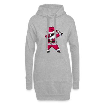 Noël Père Noël Nicolas cool dabbing - Sweat-shirt à capuche long Femme - gris chiné - Devant