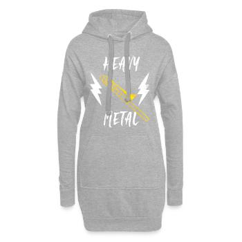 Trombone heavy metal - Hoodie Dress - heather grey - Front