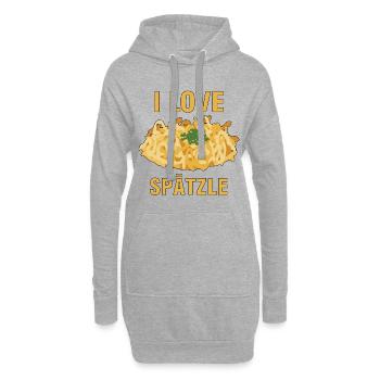 Spätzle T-Shirts | Schwaben Maultaschen Geschenke - Hoodie-Kleid - Grau meliert - Vorne