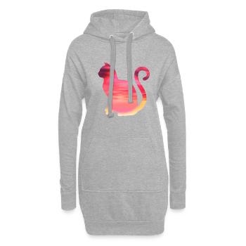 Beau chat design chat chat animal - Sweat-shirt à capuche long Femme - gris chiné - Devant
