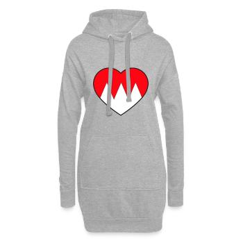 Fränkische Rechen Wappen im Herz Franken - Hoodie-Kleid - Grau meliert - Vorne
