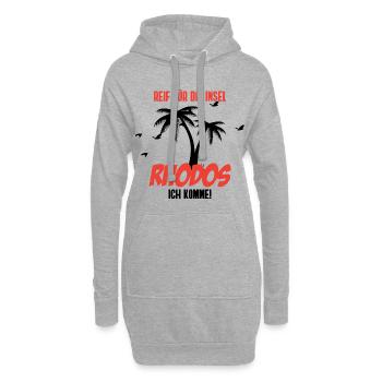 Urlaub – Shirt Strandurlaub Rhodos Geschenk - Hoodie-Kleid - Grau meliert - Vorne