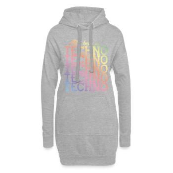 techno hear music bunt - Hoodie-Kleid - Grau meliert - Vorne