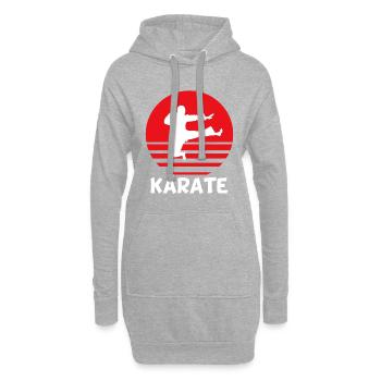 Karate Kampfsport Kampf - Hoodie-Kleid - Grau meliert - Vorne