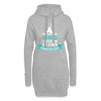 Tennis disant raquette de tennis drôle - Sweat-shirt à capuche long Femme - gris chiné - Devant