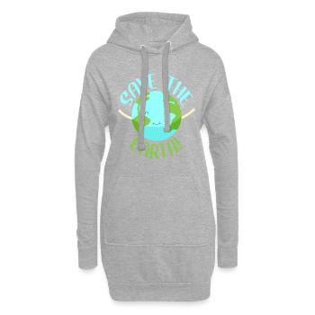 Terre protection du climat changement climatique disant - Sweat-shirt à capuche long Femme - gris chiné - Devant