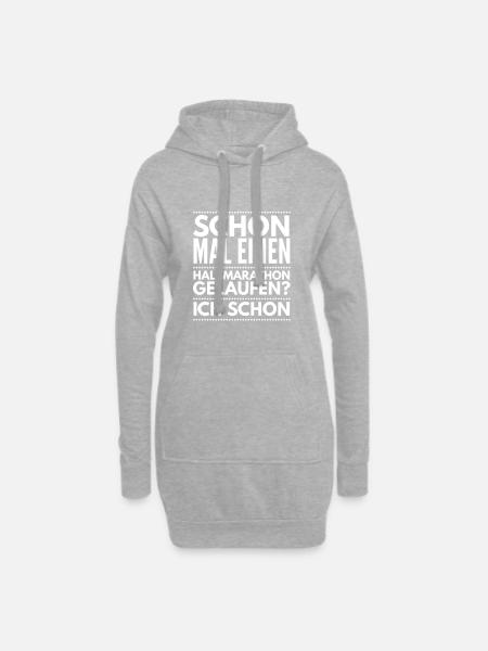 Halbmarathon - Hoodie-Kleid - Grau meliert
