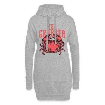 Chemise de crabe cadeau de vacances de plage - Sweat-shirt à capuche long Femme - gris chiné - Devant