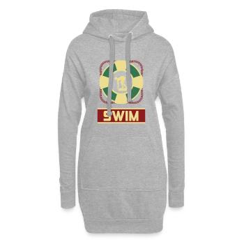 Schwimmen- Shirt Schwimmreifen Pool Wasser Geschen - Hoodie-Kleid - Grau meliert - Vorne