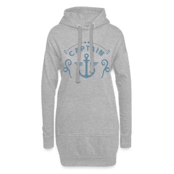 Belle ancre capitaine de voile capitaine - Sweat-shirt à capuche long Femme - gris chiné - Devant