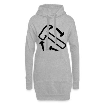 Hammer und Nagel - Hoodie-Kleid - Grau meliert - Vorne