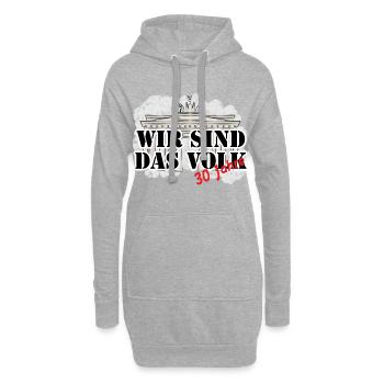 Wir sind das Volk T Shirt zu 30 Jahren Mauerfall - Hoodie-Kleid - Grau meliert - Vorne