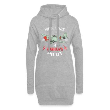 Wish I was a Warhawk Aircraft Airplane Pilot - Hoodie-Kleid - Grau meliert - Vorne