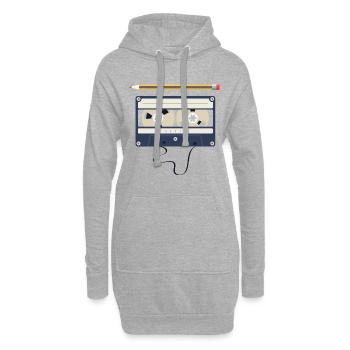 90er 80er Kassette Musik Retro Stift Bleistift - Hoodie-Kleid - Grau meliert - Vorne