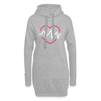 cardio fréquence médecine médecin infirmier infirmier - Sweat-shirt à capuche long Femme - gris chiné - Devant