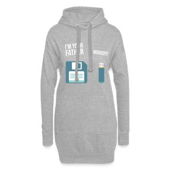 Lustig 90er Floppy Disk Computer USB - Hoodie-Kleid - Grau meliert - Vorne