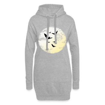 Fledermäuse im Mondlicht - Hoodie-Kleid - Grau meliert - Vorne