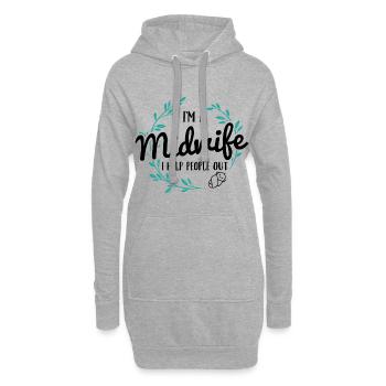 Hebamme | Hebammen Beruf Geburtshelfer Geschenke - Hoodie-Kleid - Grau meliert - Vorne