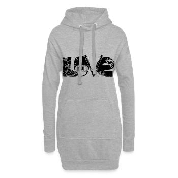 Tee-shirt coureur de ski | Apre ski cadeaux au domaine skiable - Sweat-shirt à capuche long Femme - gris chiné - Devant