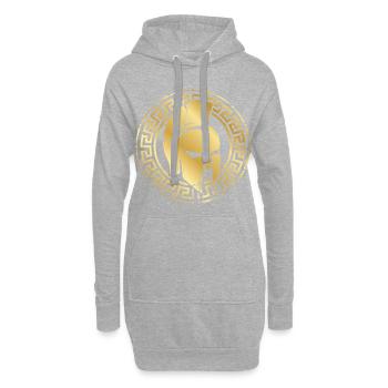 spartaner helm gold - Hoodie-Kleid - Grau meliert - Vorne