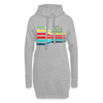 70er Jahre Musik Vintage Retro - Hoodie-Kleid - Grau meliert - Vorne